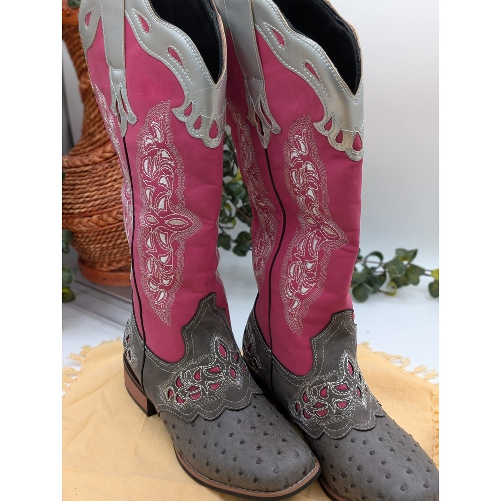 Pink Embroidered Western Cowboy Boots Festival Cowgirl Size US 6 / EU 36